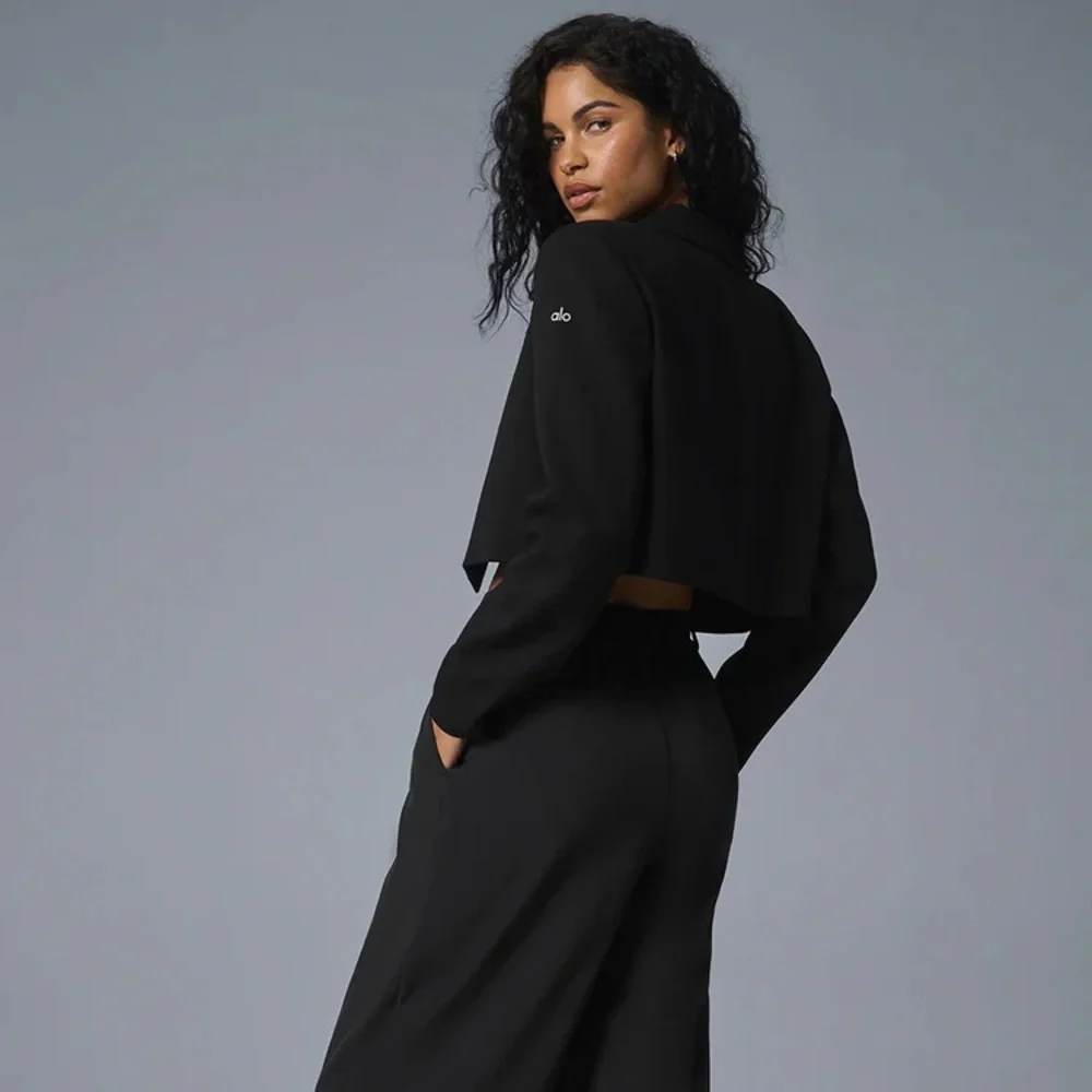 ALO Yoga Cropped First-Class Blazer black size xs - Picture 4 of 8